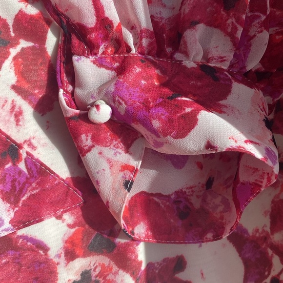 EXPRESS Romper Pink Red Long Sleeve - Picture 6 of 9